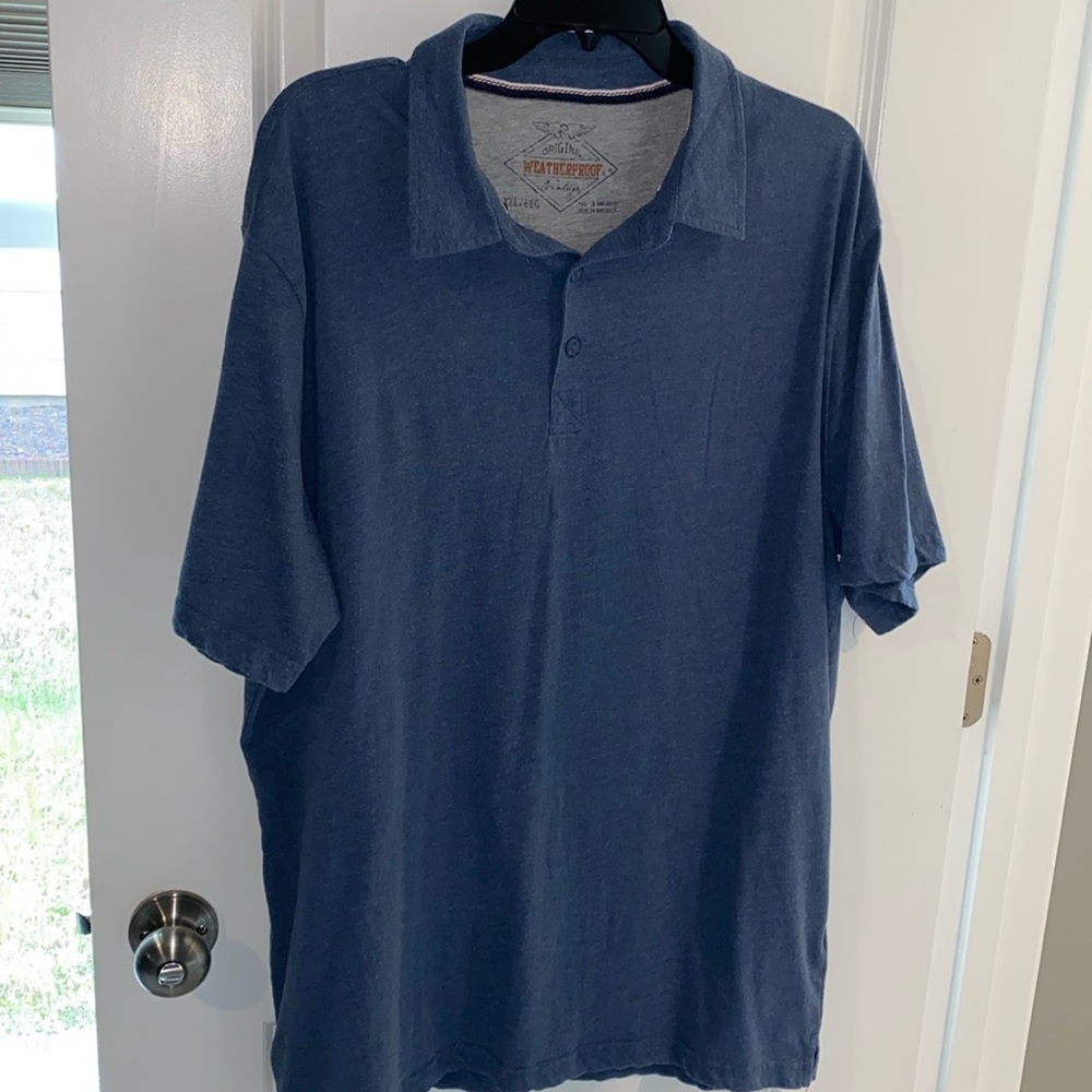 Weatherproof men’s XXL blue polo collared shirt